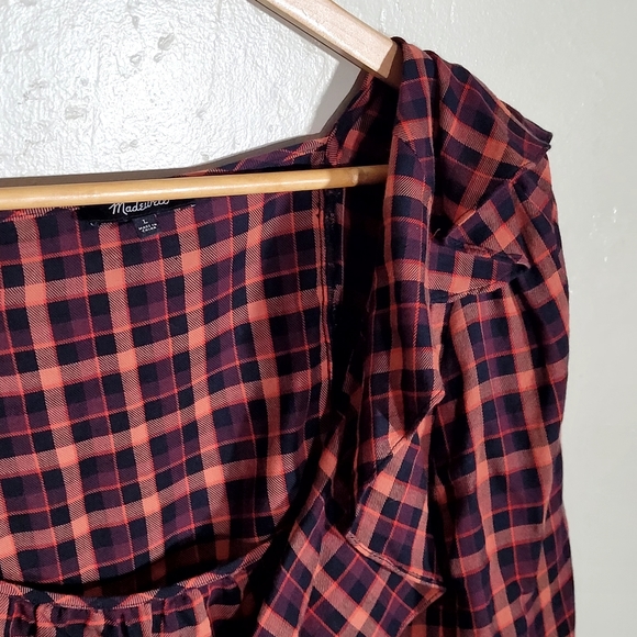 Madewell Plaid Ruffle Blouse - Picture 4 of 8